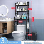 3-Shelf Bathroom Organizer Over The Toilet, Bathroom Spacesaver (Black)