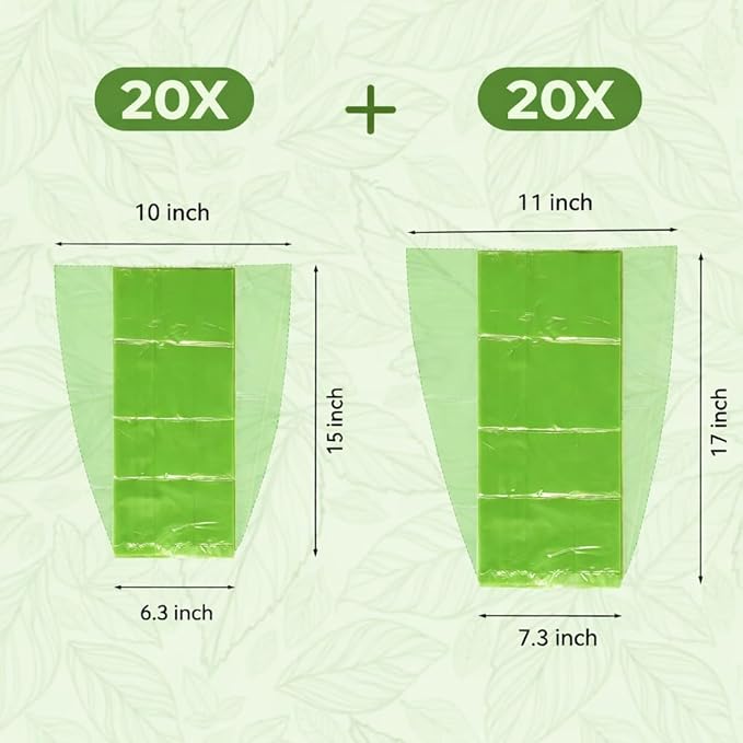 Reusable produce bags to keep Fruit fresh longer reusable,40 Pack(20S,20L) Vegetable bags to keep fresh,Green vegetable refrigerator bags,Green Reusable Salad & Cut Flower Storage Bags,BPA Free