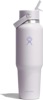 Hydro Flask Travel Water Bottle - Insulated Stainless Steel - Wide Straw Lid, Non Spill, Leakproof in 40 Oz Cloud Pink