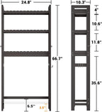 Homykic Over The Toilet Storage, Bamboo 3-Tier Over-The-Toilet Space Saver Organizer Rack, Stable Freestanding Above Toilet Stand with 3 Hooks for Bathroom, Restroom, Laundry, Espresso