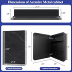 Bathroom Medicine Cabinet,24"x24" Square Mirror Door with Stainless Steel Frame,Recessed & Surface Wall Cabinet with Glass Shelves, Rust-Resistant Bathroom Storage Cabinet