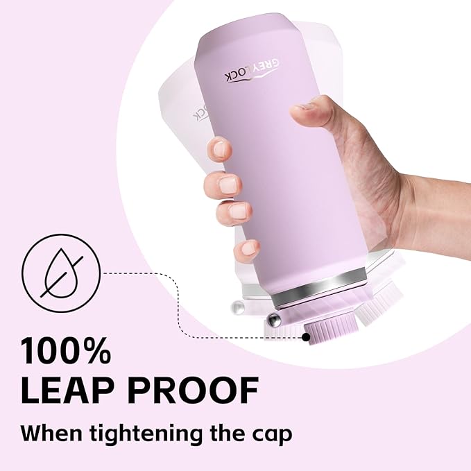 Greylock 20 oz Insulated Water Bottle with Straw Lid, Reusable Stainless Steel Sports Water Bottles with Foldable Handle, Leak Proof, Double-Wall Vacuum Insulation, 24 Hours Cold (Lilac)