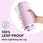 Greylock 20 oz Insulated Water Bottle with Straw Lid, Reusable Stainless Steel Sports Water Bottles with Foldable Handle, Leak Proof, Double-Wall Vacuum Insulation, 24 Hours Cold (Lilac)