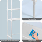 Over The Toilet 3-Tier Storage Cabinet, Above Toilet Storage Rack, Behind Toilet Shelf, Bathroom Organizer Freestanding Toilet Shelf Space Saver for Home Bathroom (White)
