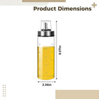 Maple Syrup Glass Dispenser Bottle 10.1 Fl Oz / 300 Ml, Honey with Stainless No-Drip Steel Spout Dispenser, Cooking Kitchen for Oil Vinegar Transparent Container Measuring and Parties