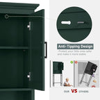 Over The Toilet Storage Cabinet, Over Toilet Storage, Above The Toilet Cabinet with Inner Adjustable Shelf and Open Storage, Forest Green