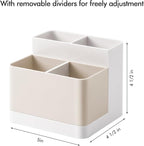 Poeland Desktop Storage Organizer, Pen and Pencil Cases Boxes, Pen or Pencil Holder Box Container for Desk, Office Supplies, Vanity Table Tan