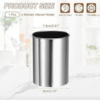 uxcell Kitchen Utensil Holder, 3.1x3.9 Stainless Steel Utensil Cutlery Holder Cooking Flatware Organizer for Kitchen Restaurant Countertop Fork, Straw, Knives, Spoon, Chopstick, Silver