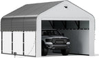 10x16 Metal Carport,Enclosed Carports Heavy Duty,Car Tent Garage with Removable Sidewalls & Door,Car Port Kits for Snow,Outdoor Car Shelter