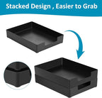 Letter Size A4 Papers Tray Desk Drawer Organizer Tray A4 Plastic Letter Paper Stationery Desk Accessories, Black Holder File Organization for Office, School, Home Storage (2 Pack)