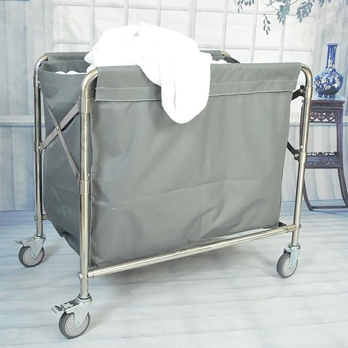 350-400L Large Capacity Commercial Laundry Cart Replacement Bags, Laundry Cart Oxford Cloth Liner Bag, Removable Waterproof Bag(A,80 * 52 * 67cm)