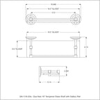 Allied Brass QN-1/16-GAL-WHM Que New 16 Inch Tempered Glass Gallery Rail Shelf, Matte White