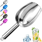 Metal Ice Scoop，Kitchen Ice Scooper for Ice Maker,Stainless Steel Small Ice Scooper for Freezer，Kitchen Gadgets Cookie Flour Pet Dog Food Scoop (silver, 6OZ)