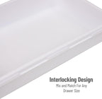 Mind Reader 8-Pc Drawer Organizer, Desk Organizer, Interlocking, Storage, Kitchen, Office, White