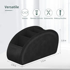 Remote Control Holder with 5 Compartments, KENOBEE Anti-slip Desktop Caddy Storage Organizer for Remote Controllers, Office Supplies, Makeup Brush, Media Accessories, Black