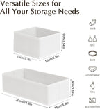 DIMJ Drawer Organizers - Set of 4 Fabric Closet Organizers and Storage, Drawer Dividers for Baby Clothes, Socks, Belt, Tie (White)