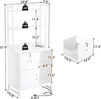 Homieasy Vertical Filing Cabinet with Bookshelf for Home Office, File Cabinet with Shelves, Lock & Charging Station, Drawer Office File Cabinets with Printer Stand, fits Letter Size, White
