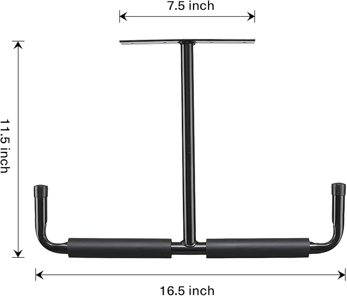 HOME RIGHT Overhead Garage Storage Rack, 16.5 Inch Heavy Duty Ceiling Double Storage Hooks Utility Hanger for Hanging Lumber Ladder Tool Bike & Other Bulky Items (2 Pack, Black)
