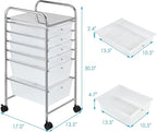 GOFLAME 6-Drawer Rolling Storage Cart, Multifunctional Art Craft Organizer Cart, Mobile Utility Storage Cart with Removable Drawers & Lockable Wheels, Craft Cart for Home Office, School, Clear