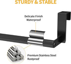Over The Door Towel Rack, Kitchen Towel Holder Over Cabinet Door Towel Bar Stainless Steel for Cupboard for Kitchen Dish Towel Holder Hanger, 2 Pack (Black)