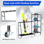 Heavy-Duty Freestanding Snowboard Rack & Snowboard Storage Rack with Wheels – Holds 4 Pairs of Skis, 3 Snowboards, Boots, Poles, Helmets & More Ski Sports Equipment – Ideal for Garage, Basement, Shed