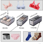 HSLFUAI 10 Pack Drawer Organizer for Bra, Underwear, Sock,Tie Foldable Closet Organizer Drawer Soft Fabric Dresser Drawer Divider Bins for Bra Underwear Socks Ties (10PCS Bra+Underware+Socks)