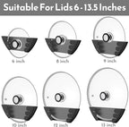 Universal Pot Lid Organizer for Cabinet - Upgraded Patented Niceyos 6 Pack Pan Lids Organizers Inside Door Wall Mount Pots Top Storage Rack Holder Kitchen, Fits 6" to 13" (Black)