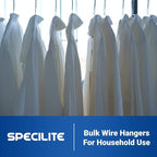 SPECILITE Wire Metal Clothes Hangers Bulk 100 Pack for Standard Size Suits, Coats, Shirts, Pants, Skirts, Space Saving, Non Slip,16 Inch 12 Gauge Ultra Thin, Bronze