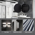 20inch Round Medicine Cabinet with Lights,Led Medicine Cabinet with Defogger,Illuminated Mirror Cabinet for Bathroom,Dimmable,Anti-Fog,3 Colors,Surface Mount Only