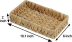 Bathroom Tray Countertop, 10 Inch Water Hyacinth Bathroom Basket, Toilet Tank Bathroom Vanity Tray, Rattan Wicker Tray for Bathroom Decor Coffee Table (Small)
