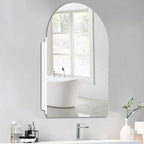 Arched Medicine Cabinet with Mirror, 20x30 Inch, Wall Cabinet with Frameless Mirror, Recessed Or Surface Mount for Bathroom Bedroom with Storage, Bathroom Medicine Cabinet