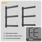 Lumber Storage Rack Wall Mount - Wood Storage Racks Heavy Duty Metal Shelf Wall Mount Wood Organizer Racks for Shed, Workshop, Garage, Basement, Wall Storage Racks - Indoor & Outdoor Use, 690 LBS Load