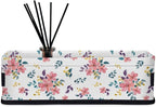 Toilet Tank Topper Paper Basket with Handle, Floral Pattern Foldable Bathroom Storage Basket for Organizing, Small Fabric Storage Bins for Bathroom Decor