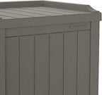 Suncast 22 Gallon Indoor or Outdoor Backyard Patio Small Storage Deck Box with Attractive Bench Seat and Reinforced Lid, Stone (4 Pack)