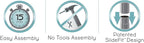 Zenna Home No Tools SlideFit Over the Toilet Bathroom Spacesaver, Bronze
