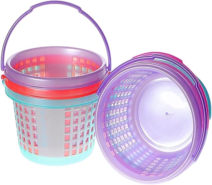 12pcs Easter Baskets Plastic Egg Baskets with Handles in 6 colors for Easter Hunting Spring Party Crafts Supplies Accessories Decorations Party Favors