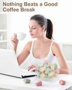 FantasyLife K Cup Holder Organizer, 5.3" x 5.3" x 6.3" Coffee Pod Storage Basket, Coffee Bar Accessories Metal Basket, Large Capacity Countertop Organizer for Kitchen Counter & Office Desktop (White)