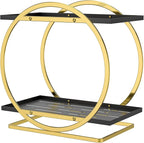 2 Tier Perfume Organizer for Dresser, Black Gold Perfume Makeup Perfume Stand Organizer for Vanity, Cosmetics Ideal Gift for Perfume Lovers - Gold