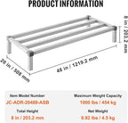 VEVOR Aluminum Dunnage Rack, 48” x 20” Commercial Food Floor Rack, 8” Off the Floor, 1000 lbs Capacity All-Welded Aluminum Storage, for Storage in Restaurants, Kitchens, Garages and Vehicles