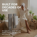 KES Standing Towel Racks for Bathroom 2-Tier, Floor Towel Rack Stand with Heavy Marble Base, Upgrade Steady Freestanding Design, Pro-Grade 18/8 Stainless Steel Brushed Finish, BTH217-2