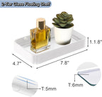 Z metnal Small Glass Bathroom Shelves, White Floating Wall Shelf, Mini Wall Mounted (White Clear Glass, 8 inch/20cm)