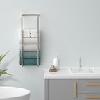 Stainless Steel Wall-Mounted Bathroom Towel Rack and Organizer for Rolled Towels, Ideal for Modern Small Bathrooms with Limited Space, Sleek and Chic Sliver Design.