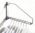NEWRAIN Laundry Hanger, Wall Mounted Clothes Hanger with Swing Arm Holder Brass Hanging Drying Rack Space Saver,Chrome
