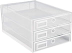 Annova Desk Organizer Wire Mesh 3 Tier Sliding Drawers Paper Sorter/Multifunctional/Premium Solid Construction for Letters, Documents, Mail, Files, Paper, Kids' Art Supplies (White)