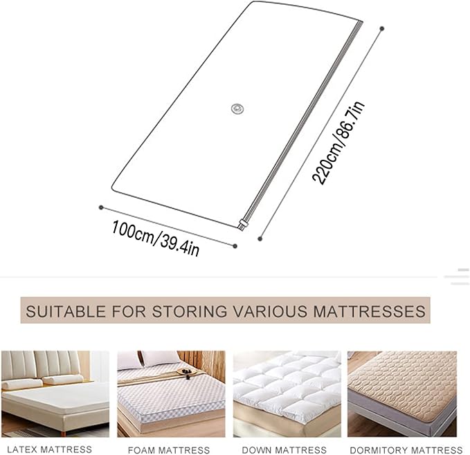 2 PCS Mattress Vacuum Bag, 86.7x39.4 inches Space Saver vacuum Storage Bags,Oversized Vacuum bags, MattressBag Vacuum Sealer Bag for Memory Foam Mattress Moving Shipping Storage