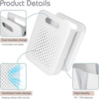 Collapsible Laundry Basket, Space-Saving Wall-Mounted Hamper, Detachable Hanging Organizer for Home, Dorms, RVs, Measures 11.8" x 8" x 14.7" In (White)