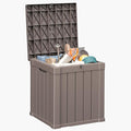 50 Gallon Resin Deck Box Outdoor Storage Box for Patio Furniture,Outdoor Cushions,Garden Tools and Pool Supplies,Waterproof,Lockable(Grey,50Gallon)