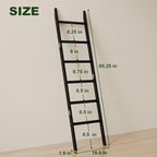 Bamboo Towel Rack 6-Tier Blanket Ladder for Living Room, Bedroom, Bathroom Space-Saving Decorative Ladder for Quilts, Towels and More Black