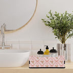 Pink Bow Small Bathroom Baskets for Toilet, Foldable Toilet Paper Tank Basket Organizer for Towels Storage Decorative Open Storage Bins for Home, Closet, Containers, Cabinet