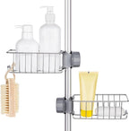 Clawfoot Tub Shower Caddy(Shower Rod Not Included),Clawfoot Tub Accessories,Tub Caddy,SUS304 Stainless Steel Shower Shelves,Clawfoot Tub Soap Caddy(Silver)